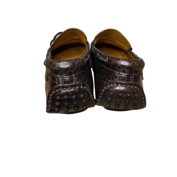 Cole Haan Air Grant Croc Leather Driving Shoes Men’s 7 Dk Brown Slip On Loafers - Picture 5 of 6